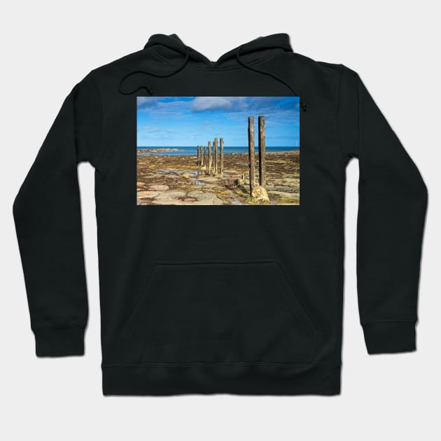 Groins on the Beach at Whitley Bay Hoodie by MartynUK